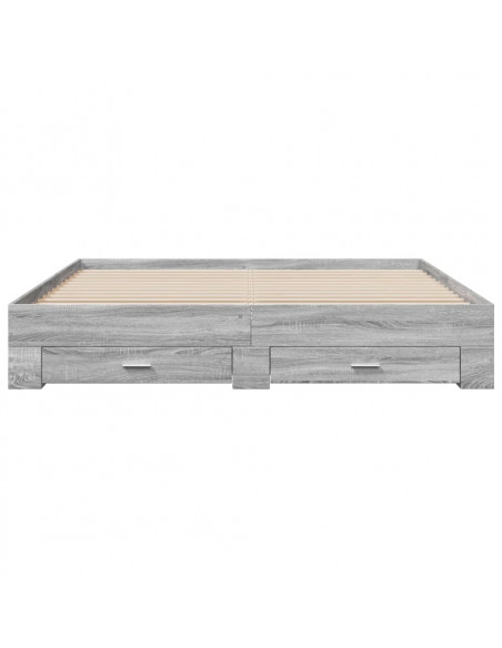 Giroletto Cassetti Grigio Sonoma 200x200 cm Legno Multistrato