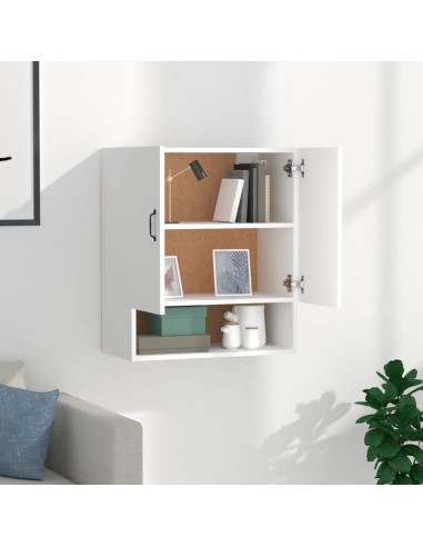 Armadietto a Muro Bianco 60x31x70 cm in Legno Multistrato