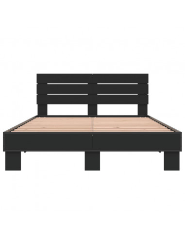 Giroletto Nero 135x190 cm in Legno Multistrato e Metallo