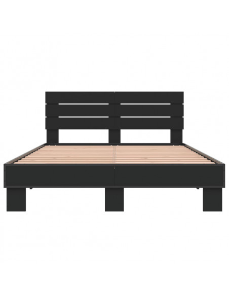 Giroletto Nero 135x190 cm in Legno Multistrato e Metallo