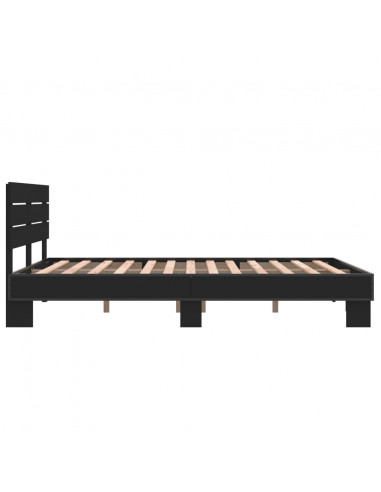 Giroletto Nero 135x190 cm in Legno Multistrato e Metallo