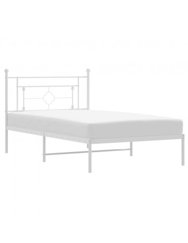 Giroletto con Testiera Metallo Bianco 107x203 cm