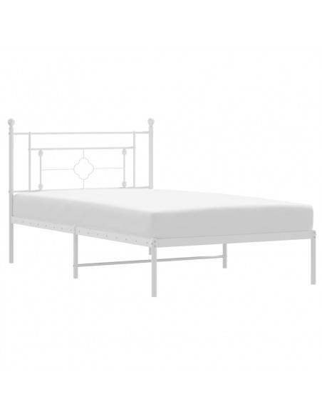 Giroletto con Testiera Metallo Bianco 107x203 cm