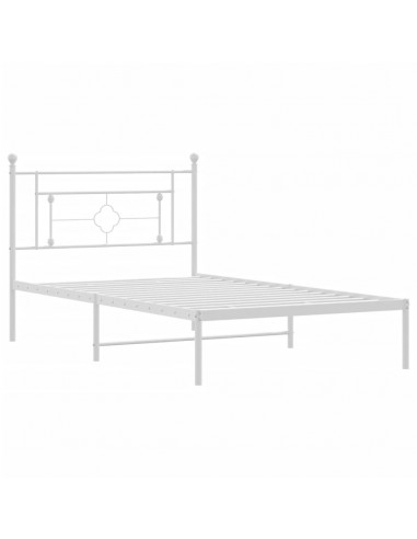 Giroletto con Testiera Metallo Bianco 107x203 cm