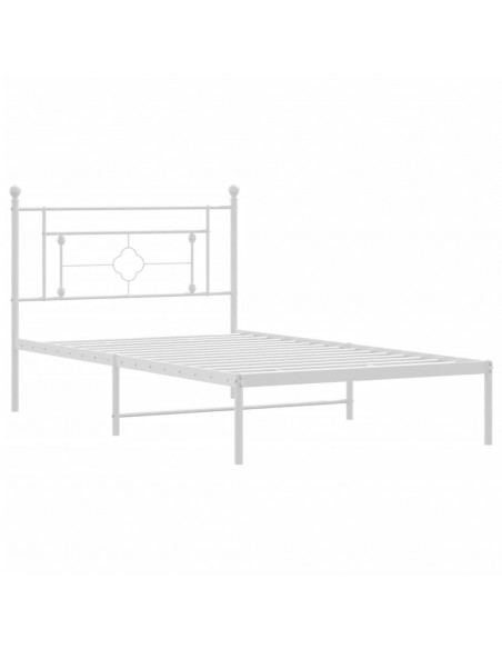 Giroletto con Testiera Metallo Bianco 107x203 cm