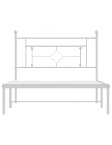 Giroletto con Testiera Metallo Bianco 107x203 cm