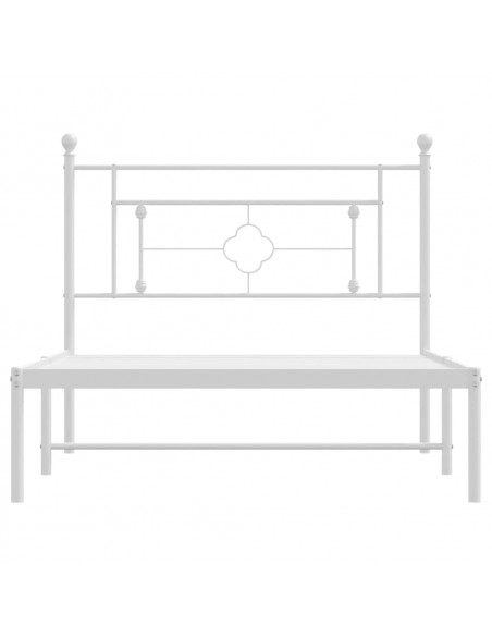 Giroletto con Testiera Metallo Bianco 107x203 cm