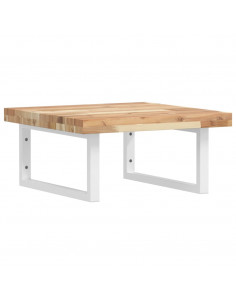 Ripiano a Parete per Lavabo in Acciaio e Massello di Acacia 2