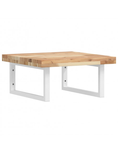 Ripiano a Parete per Lavabo in Acciaio e Massello di Acacia