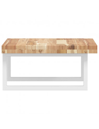 Ripiano a Parete per Lavabo in Acciaio e Massello di Acacia