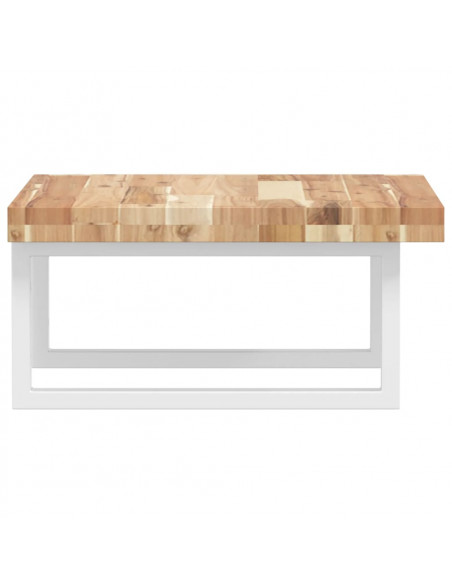 Ripiano a Parete per Lavabo in Acciaio e Massello di Acacia