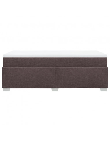 Giroletto a Molle con Materasso Marrone Scuro 90x190cm Tessuto