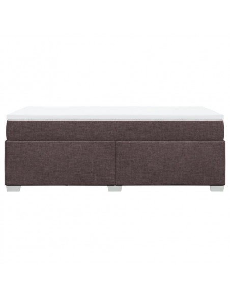Giroletto a Molle con Materasso Marrone Scuro 90x190cm Tessuto