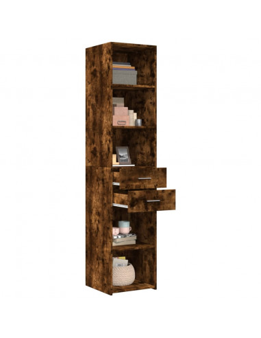 Credenza Rovere Fumo 40x42,5x185 cm in Legno Multistrato