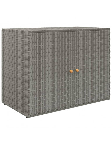 Mobile Portaoggetti da Giardino Grigio 100x55,5x80cm Polyrattan