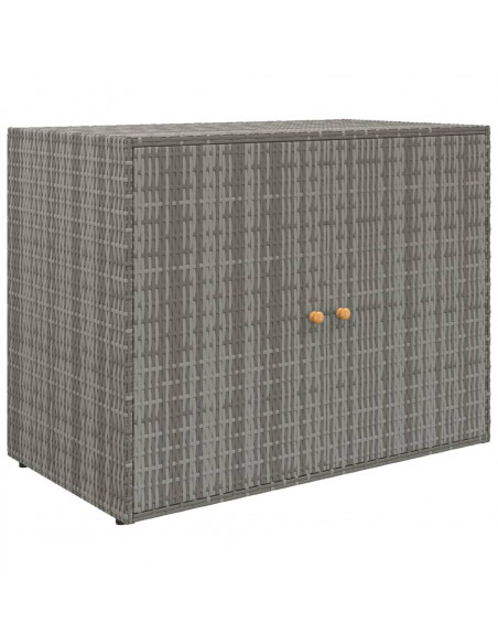 Mobile Portaoggetti da Giardino Grigio 100x55,5x80cm Polyrattan