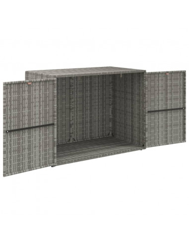 Mobile Portaoggetti da Giardino Grigio 100x55,5x80cm Polyrattan