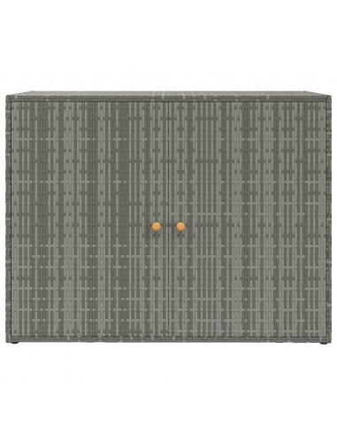 Mobile Portaoggetti da Giardino Grigio 100x55,5x80cm Polyrattan