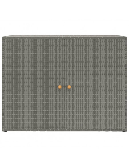Mobile Portaoggetti da Giardino Grigio 100x55,5x80cm Polyrattan