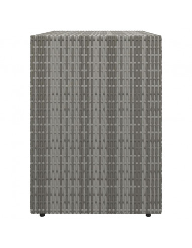 Mobile Portaoggetti da Giardino Grigio 100x55,5x80cm Polyrattan