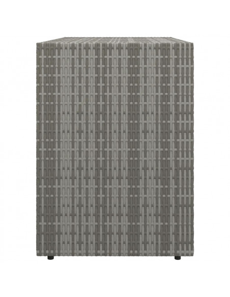 Mobile Portaoggetti da Giardino Grigio 100x55,5x80cm Polyrattan