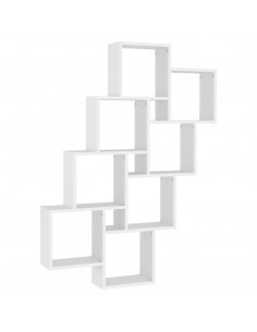 Mensola Parete a Cubo Bianca 90x15x119 cm in Legno Multistrato 2