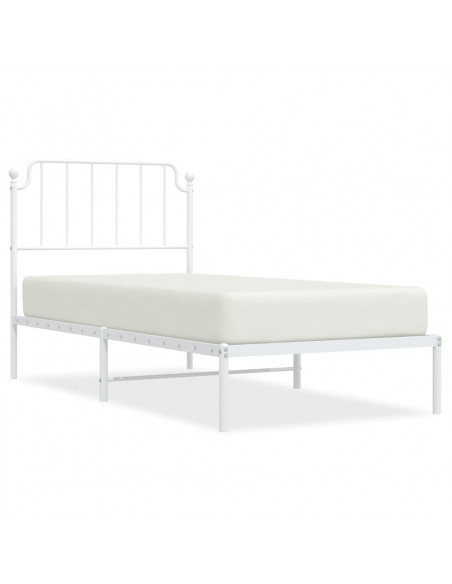 Giroletto con Testiera Metallo Bianco 90x200 cm