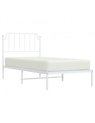 Giroletto con Testiera Metallo Bianco 90x200 cm