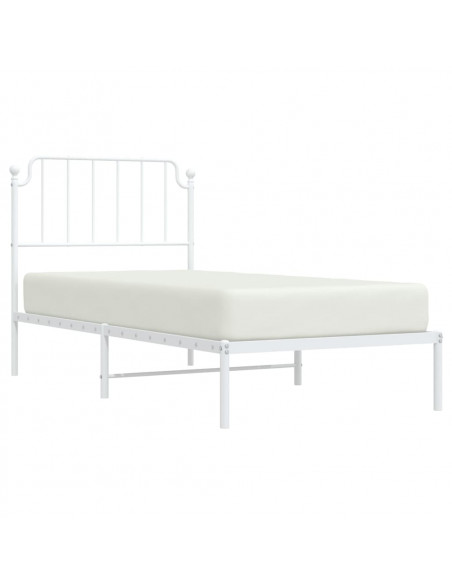 Giroletto con Testiera Metallo Bianco 90x200 cm