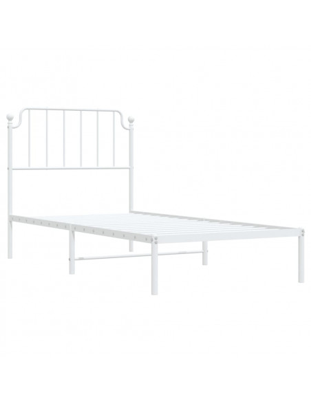 Giroletto con Testiera Metallo Bianco 90x200 cm