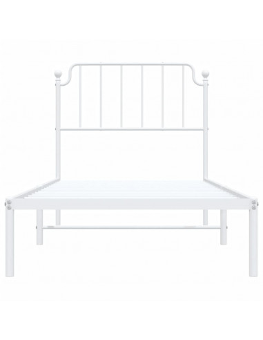 Giroletto con Testiera Metallo Bianco 90x200 cm
