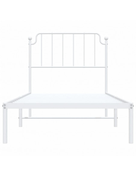 Giroletto con Testiera Metallo Bianco 90x200 cm