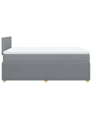 Giroletto a Molle con Materasso Grigio Chiaro 120x200cm Tessuto