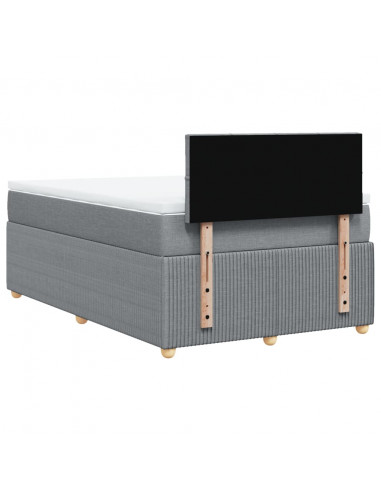 Giroletto a Molle con Materasso Grigio Chiaro 120x200cm Tessuto