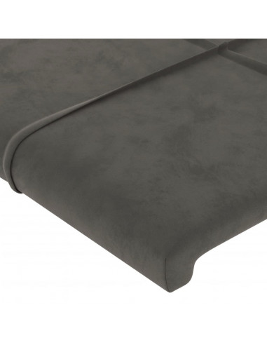 Giroletto con Testiera Grigio Scuro 160x200 cm in Velluto