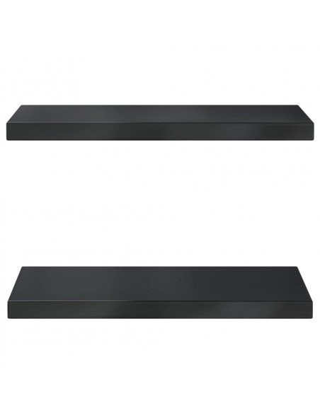 Mensole a Muro 2 pz 50x23,5x3 cm Nero in Acciaio Inossidabile