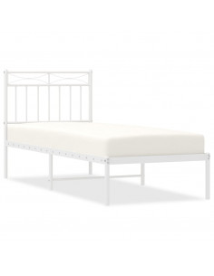 Giroletto con Testiera Metallo Bianco 80x200 cm 2