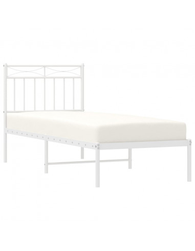 Giroletto con Testiera Metallo Bianco 80x200 cm