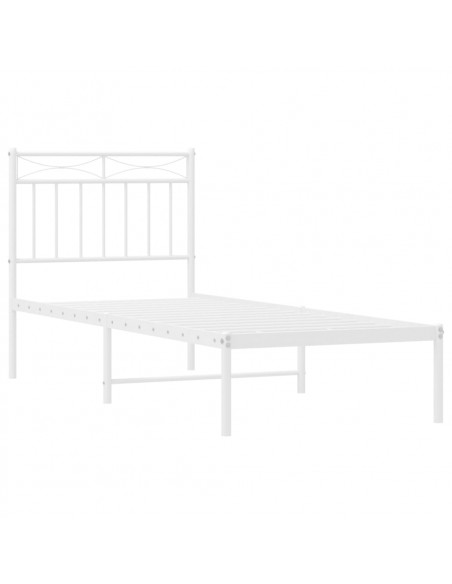 Giroletto con Testiera Metallo Bianco 80x200 cm