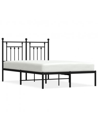 Giroletto con Testiera in Metallo Nero 120x190 cm