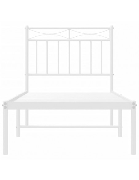 Giroletto con Testiera Metallo Bianco 80x200 cm