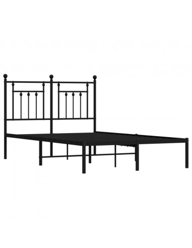 Giroletto con Testiera in Metallo Nero 120x190 cm