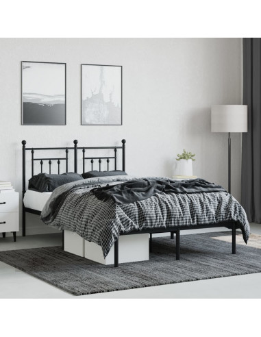 Giroletto con Testiera in Metallo Nero 120x190 cm