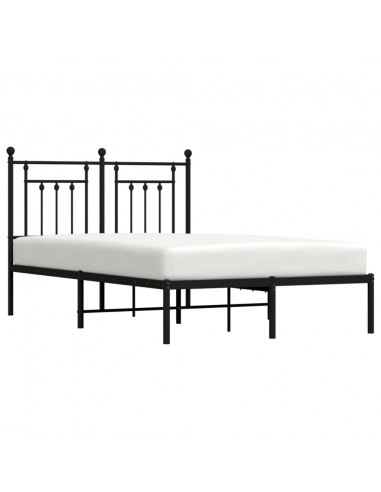 Giroletto con Testiera in Metallo Nero 120x190 cm