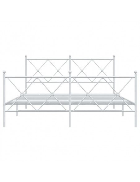 Giroletto con Testiera e Pediera Metallo Bianco 150x200 cm