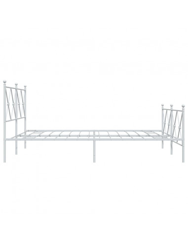 Giroletto con Testiera e Pediera Metallo Bianco 150x200 cm