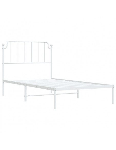 Giroletto con Testiera Metallo Bianco 100x200 cm