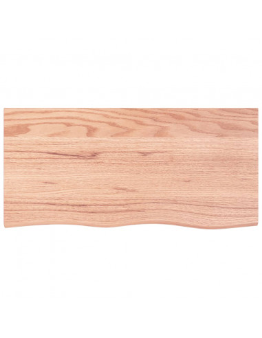 Piano Bagno Marrone Chiaro 100x50x2 cm Legno Massello Trattato