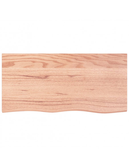 Piano Bagno Marrone Chiaro 100x50x2 cm Legno Massello Trattato