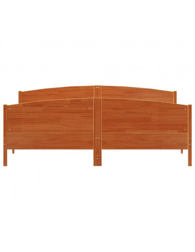 Giroletto con Testiera Marrone Cera 200x200 cm Massello Pino